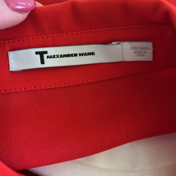 T BY ALEXANDER WANG Panel Button-Up Sheer Silk Blouse Long Sleeve Size S - Picture 4 of 5